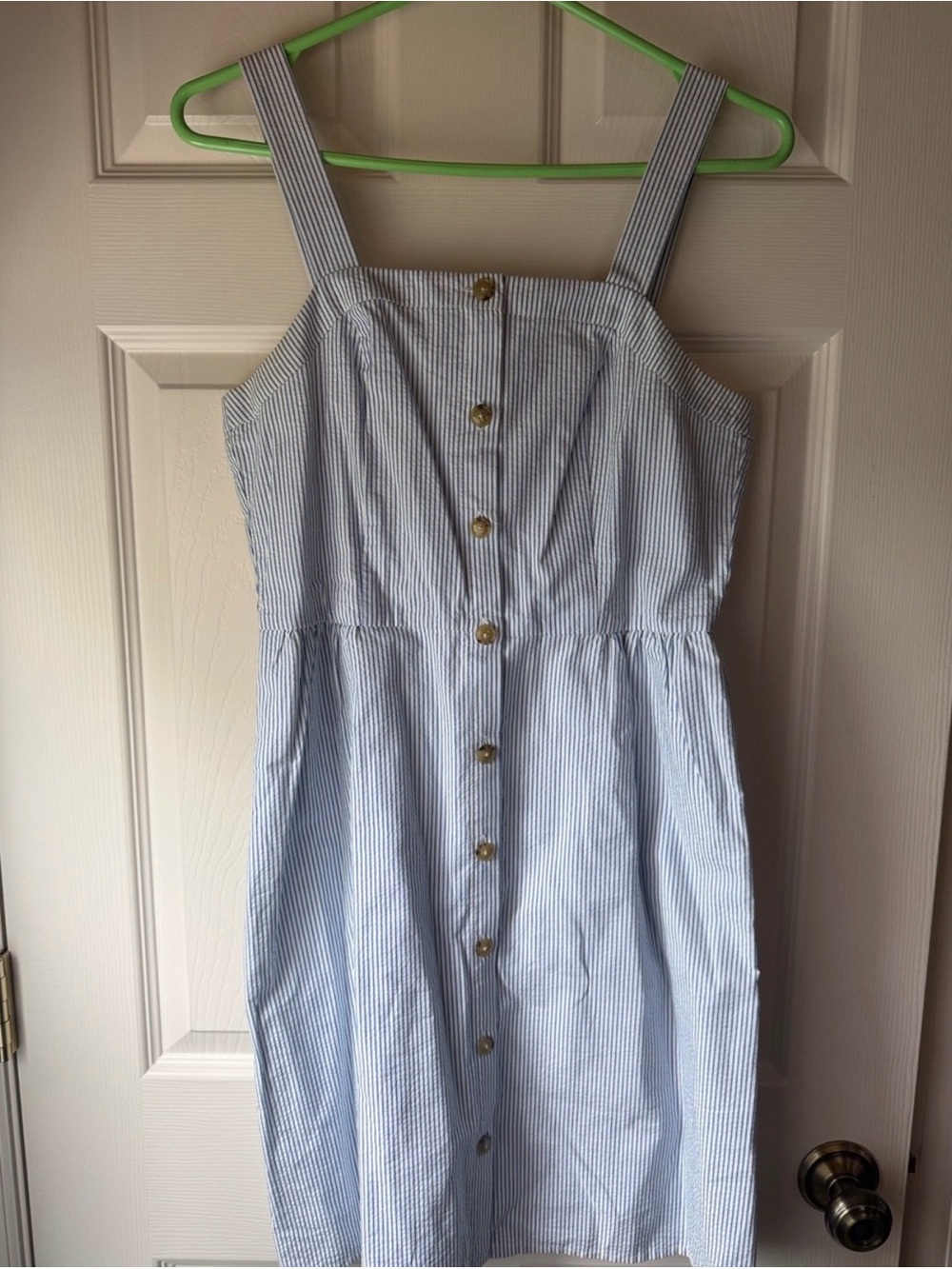J. Crew White and Blue striped dress